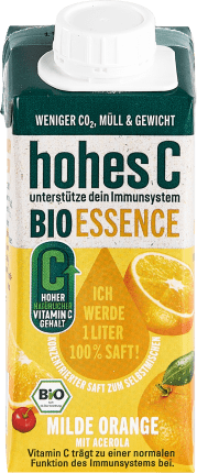 Juice concentrate, Organic Essence mild orange with Acerola, 0.2 l