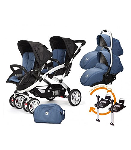 Casualplay stwinner – Pack von Sportwagenaufsatz für Manschettenknöpfe Wagen + Tasche + 2 Sono + 2 Fix-Basis Blau Grau áceo