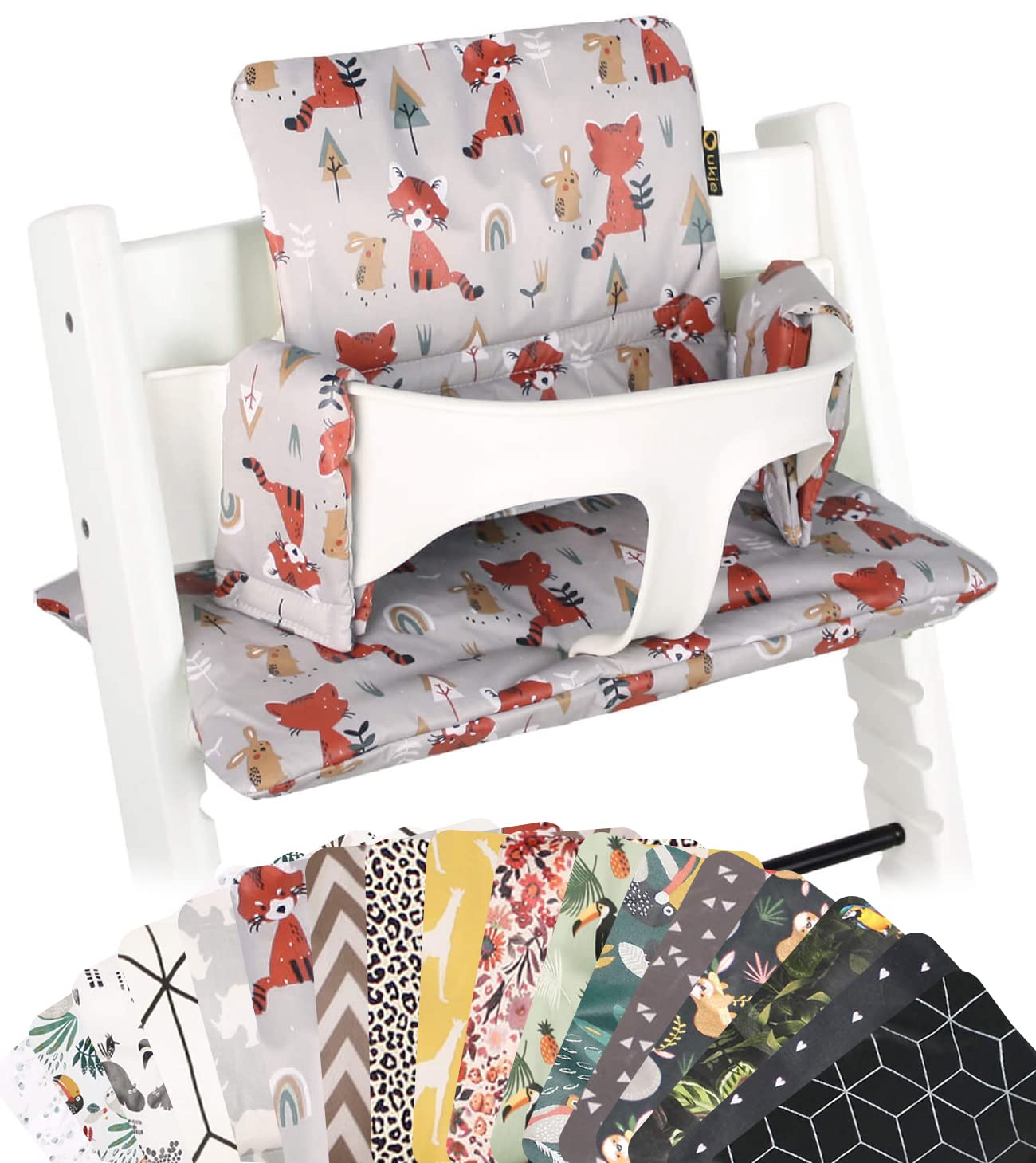 Ukje Seat Cushion for Stokke Tripp Trapp High Chair, Many Colours and Patterns, Handmade in Europe, Suitable as Stokke Tripp Trapp Seat Cushion, Washable, Stokke Seat Cushion