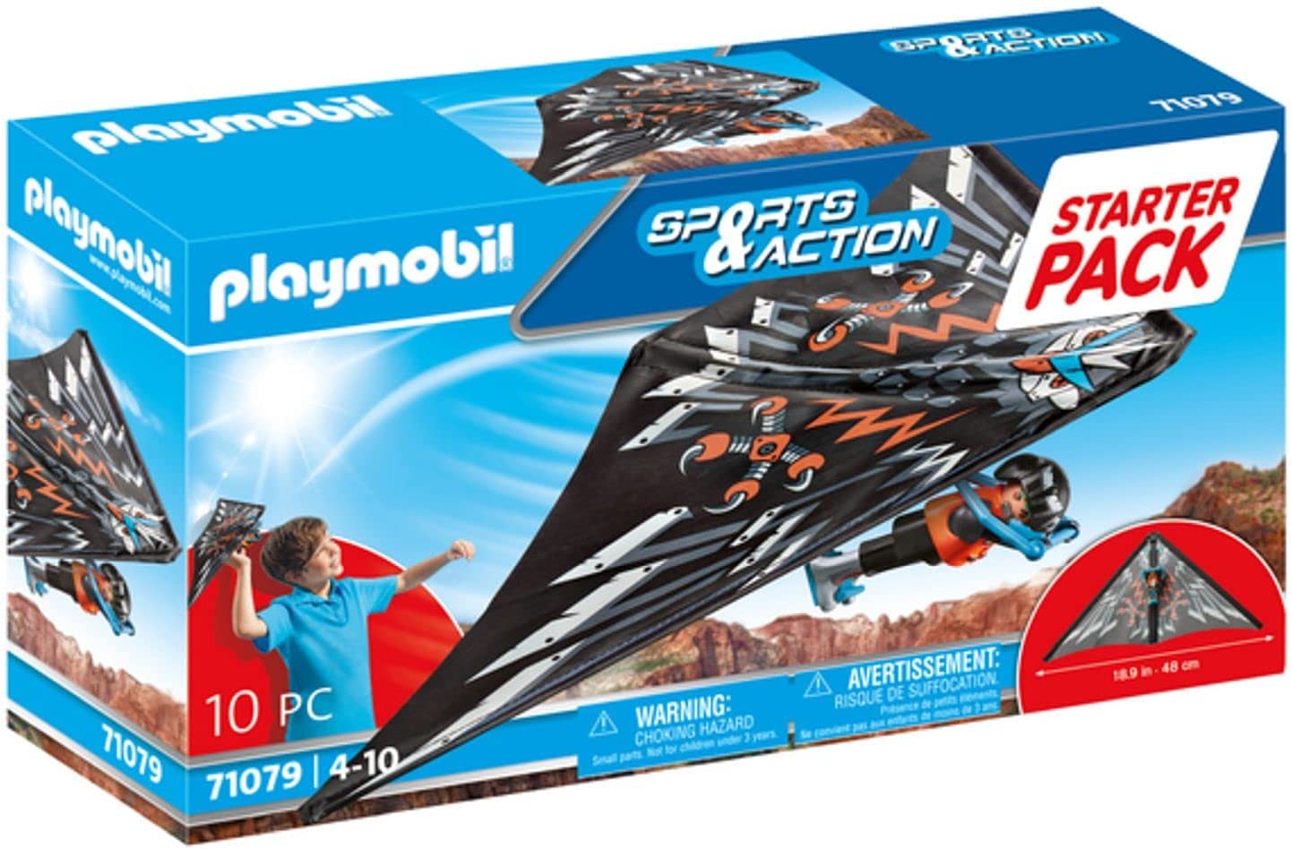 PLAYMOBIL Sports & Action 71079 Starter Pack Dragon Flyer, Stuntman and Toy Dragon, First Toy for Children from 4 Years