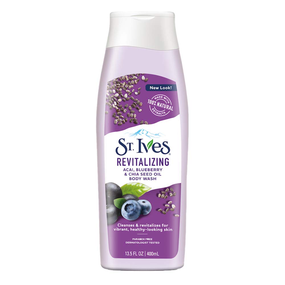 St. Ives Revitalising Acai Blueberry and Chia Seed Oil Shower Gel 13 oz