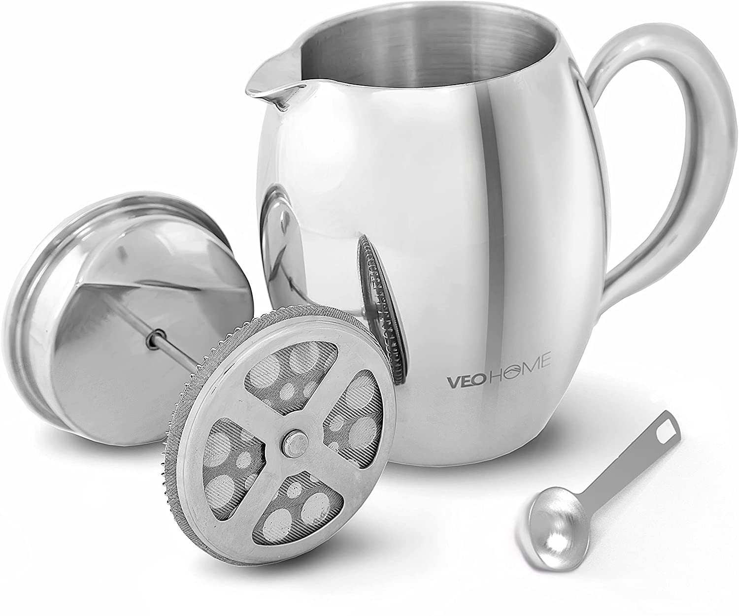 VeoHome French Press coffee maker coffee pot unbreakable and keeps your coffee warm for a long time (0.75 litres)