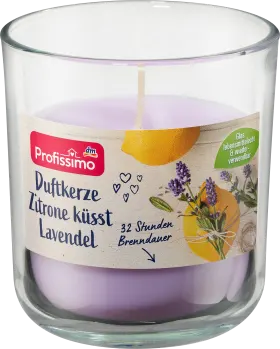 Scented candle lemon kisses lavender, 1 pc