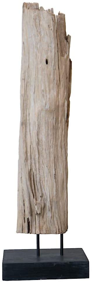 Rombol Stele No. 145, Wood, Wooden Sculpture, Decoration, Grey-Brown, 160X1