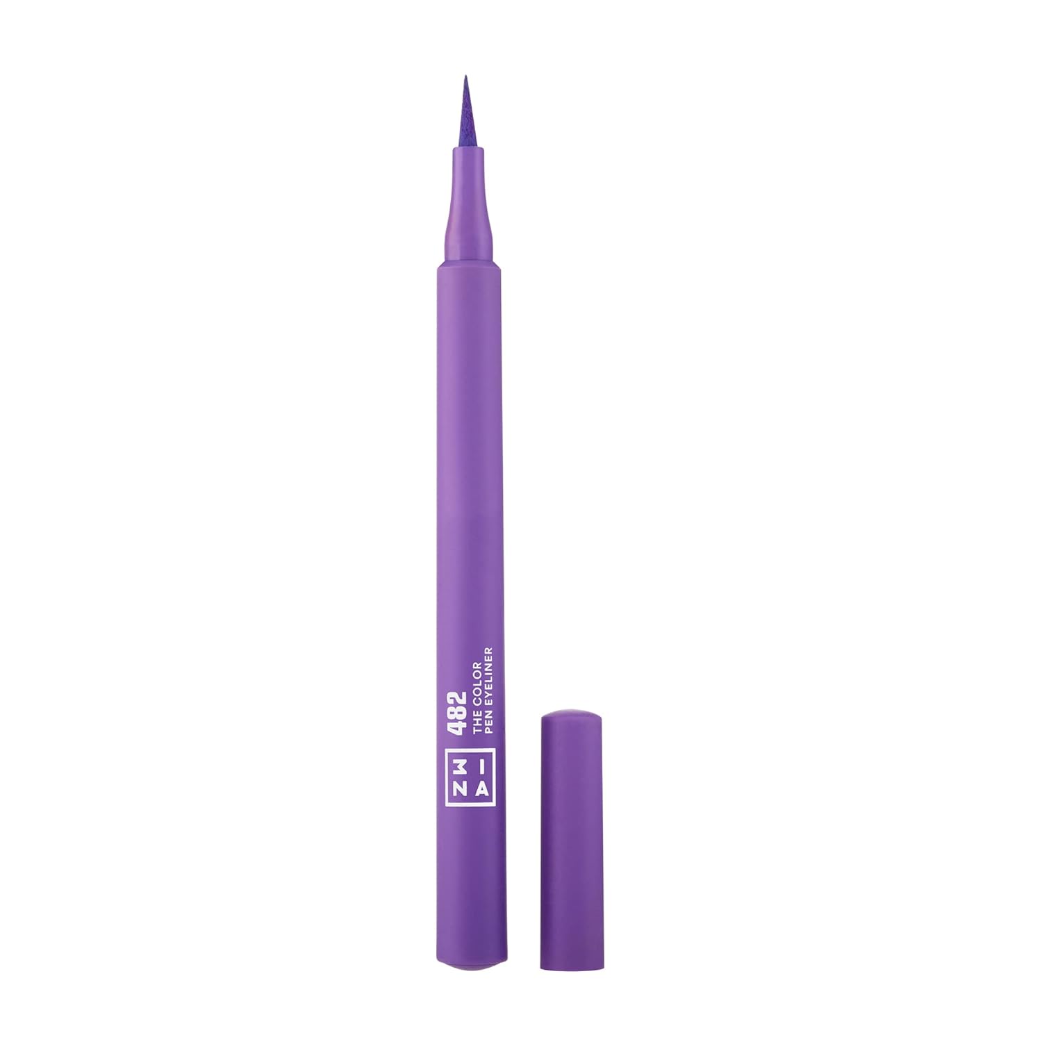 3ina makeup - The Color Pen Eyeliner 482 - Purple Liquid Eyeliner - 10H Long -Lasting Matte Eyeliner Pen with Precision Tip - Highly Pigmented Liquid Liner - Vegan - Cruelty Free