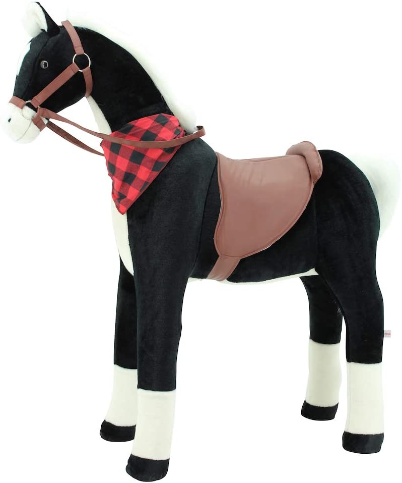 Sweety Toys 7646 Plush Standing Horse Safety! Black Beauty Xxl Giant Height