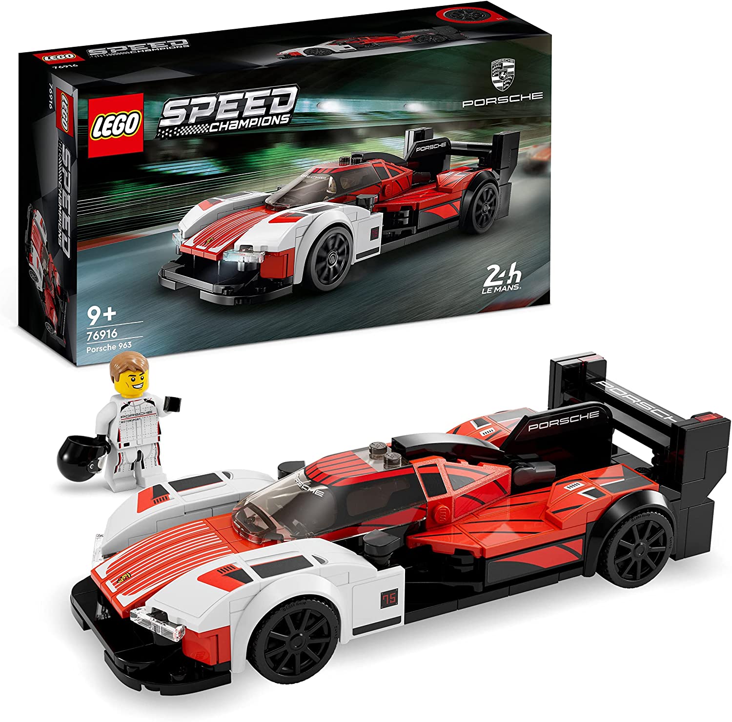 LEGO 76916 Speed ​​Champions Porsche 963 Model Car Building Kit, Racing Vehicle Toy for Kids, 2023 Collectible Set With Driver Mini Figure