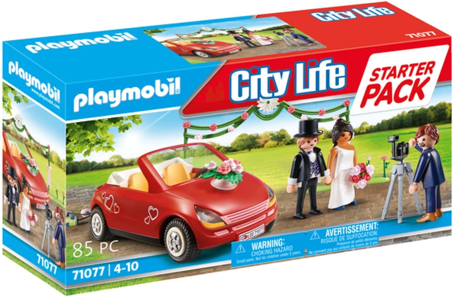 PLAYMOBIL City Life 71077 Wedding Starter Pack with Toy Car, First Toy for Children from 4 Years