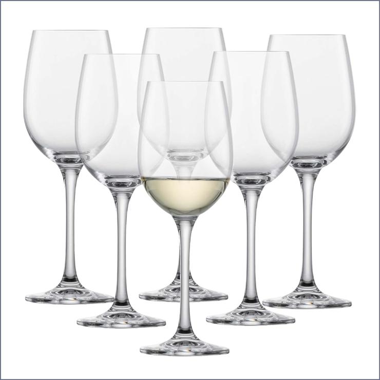 Schott Zwiesel white wine glass Classico (set of 6), classic wine glasses for white wine, dishwasher-safe Tritan crystal glasses, made in Germany (item no. 123656)