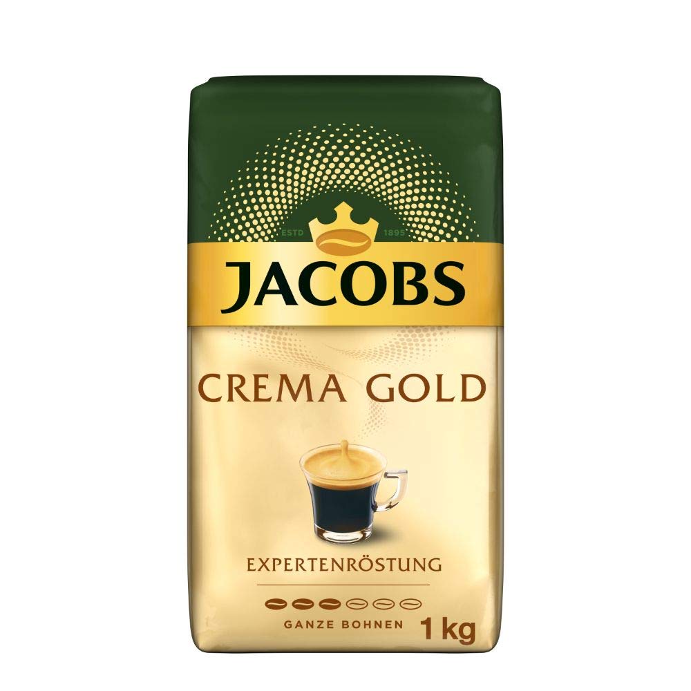 Jacobs Coffee Beans Expert Roasting Crema Gold, 1 KG Bean Coffee