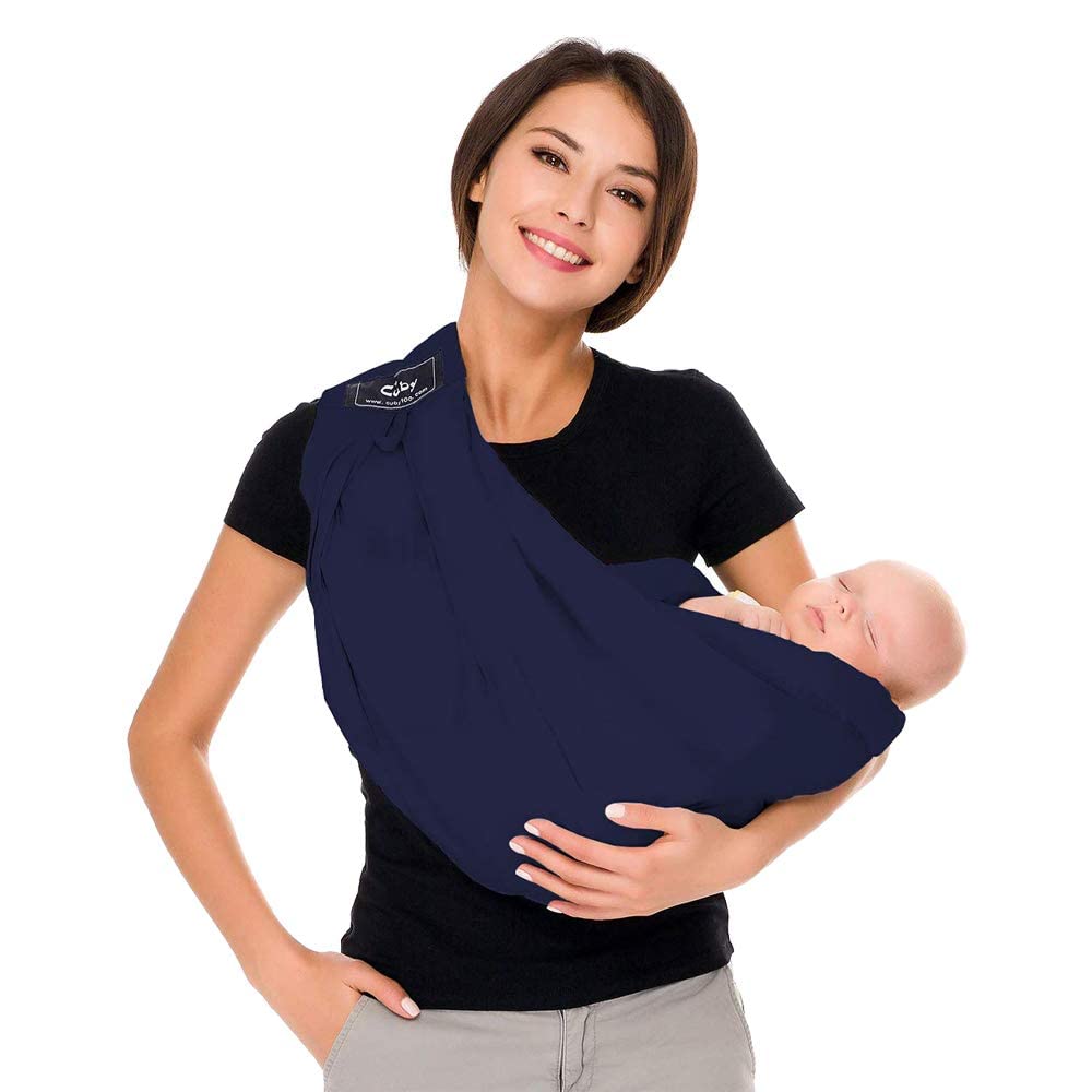CUBY Adjustable Baby Sling - for Newborns Toddlers up to 15 kg - Ergonomic Baby Carrier (Dark Blue)