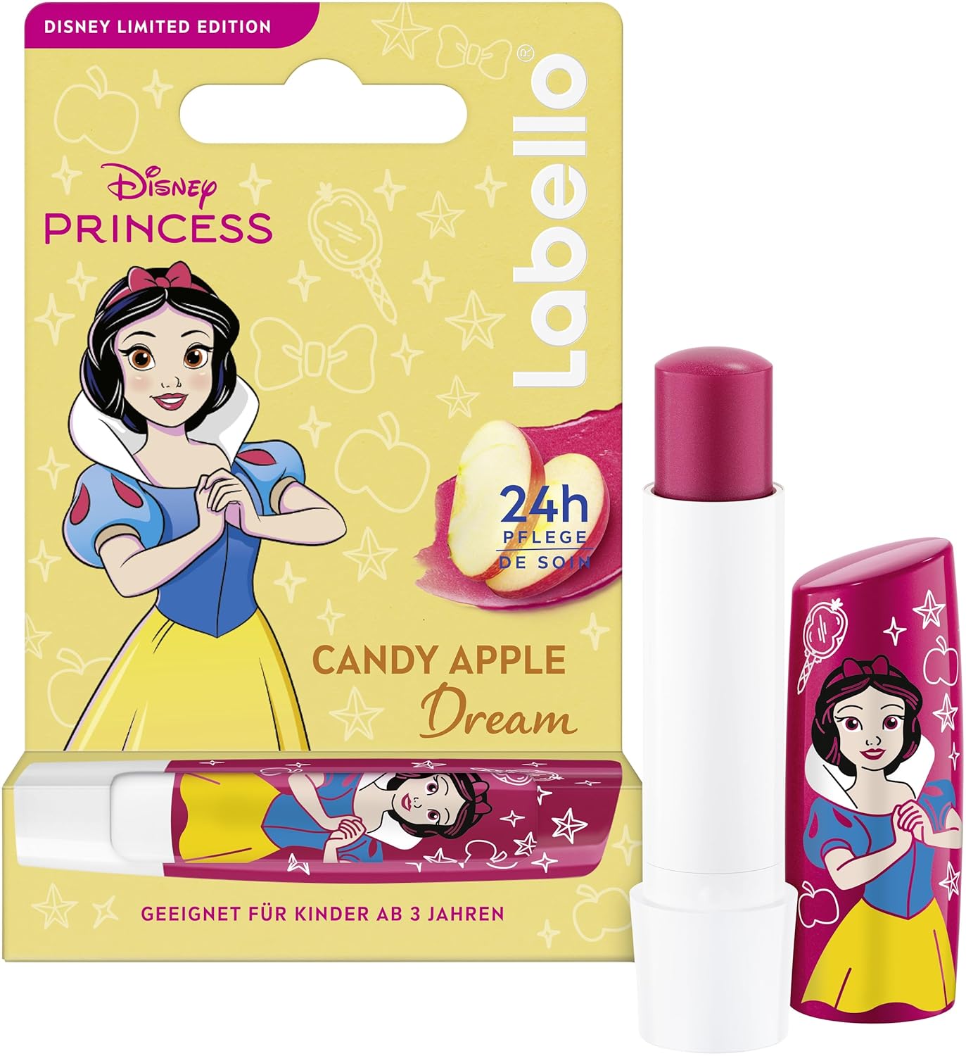 Labello Candy Apple Dream Limited Disney Princess Edition, Scented Lip Balm with Fruity Flavor, Nourishing Lip Balm for Ages 3+ (4.8 g)