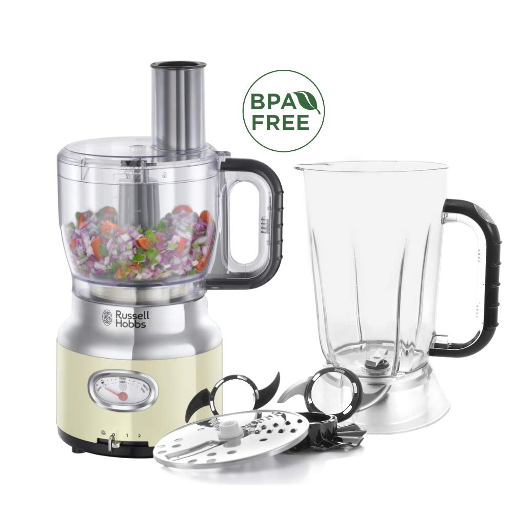 Russell Hobbs 25182 56 Food Processor, 850, Stainless Steel, 1.7 Litre, Cre