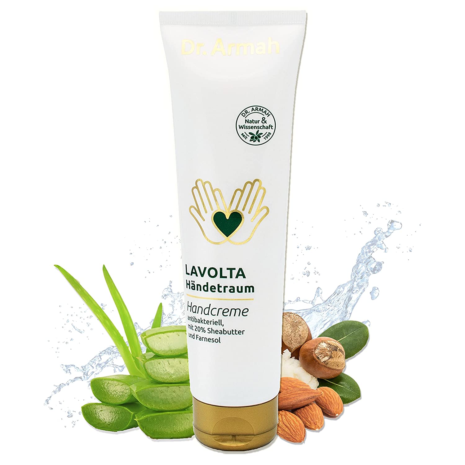 LAVOLTA Hand Dream Natural Hand Cream Intensive Care with Shea Butter, Aloe Vera, Almond Oil & Vitamin E Anti-Bacterial Fast Absorbing Repair Non-Greasy - 150 ml