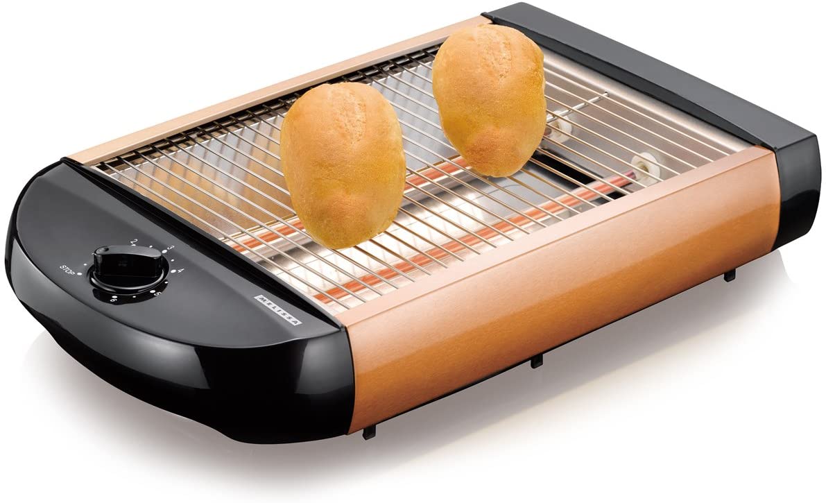Melissa with Timer, Crumb Tray Flat Toaster, cancel function, 2 Quartz Heating Elements and 600 W Power Table Copper Roaster limiterte Edition