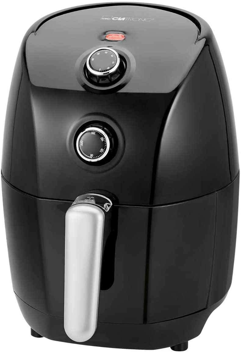 Clatronic FR 3698 H Hot Air Fryer, Oil and Grease Free, 1.5 Litre Capacity, 30 Minute Timer with End Signal, Fully Adjustable Thermostat (80 - 200 °C), Cool Touch Handle