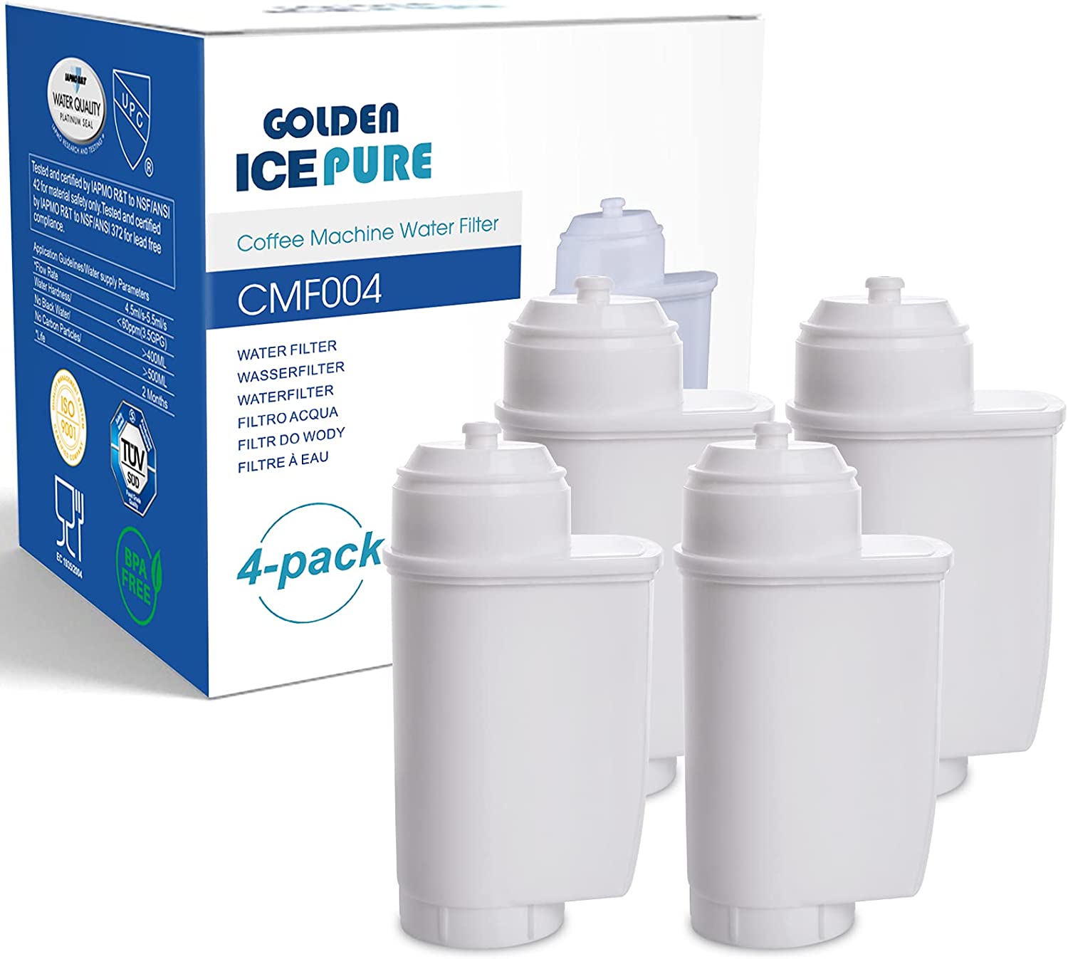 Golden Icepure Tüv Süd NSF Certified Fully Automatic Coffee Machine Water Filter CMF004, Replacement for Siemens EQ Series, EQ 6, Siemens TZ70003, TCZ7003, TCZ7033