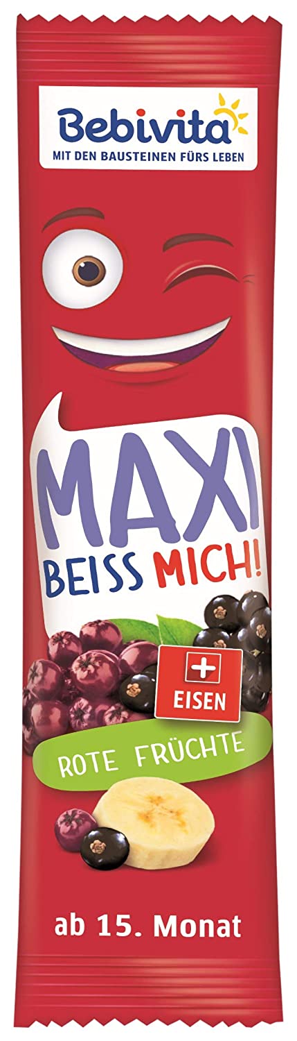 Bebivita Früchte Riegel MAXI BEISS MICH! Rote Früchte, 16er Pack (16 x 35 g)