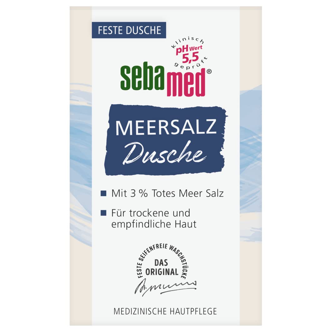 sebamed Sea salt shower, solid shower, no microplastic, no mineral oils, hi, ‎white