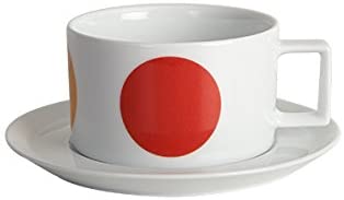 Fairmont & Main 1-Piece 250 ml Vitrified Porcelain Fairmont and Main Teacup and Saucer Spot on Large Spot, Multi-Colour