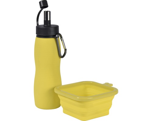 Hiking set, drinking bottle 450 ml and bowl 350 ml random color selection
