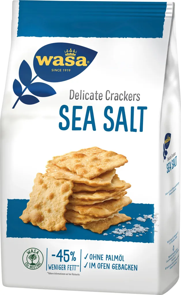Wasa Delicate Crackers Sea Salt oven-baked wafer-thin 180g