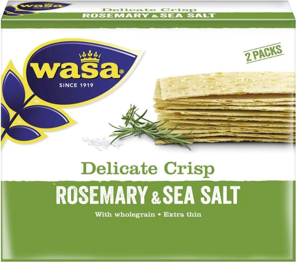 Wasa Crispbread Delicate Crisp Rosemary and Salt Extra Thin 190g