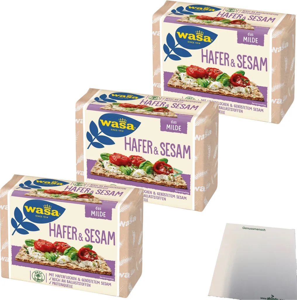 Wasa Crispbread Oat & Sesame 3-pack (3x230g pack) + usy Block
