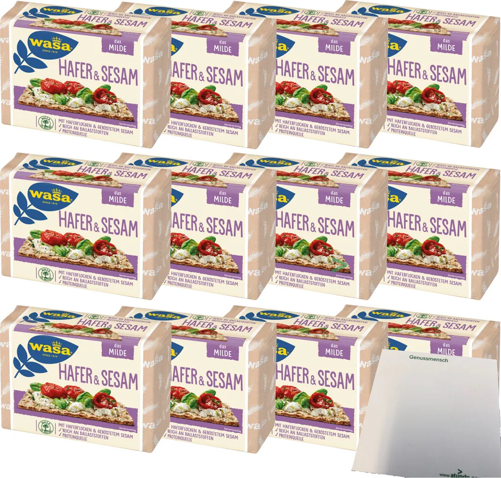 Wasa crispbread oat & sesame (12x230g pack) + usy block