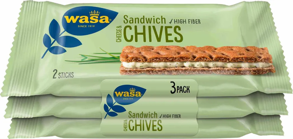 Wasa Crispbread Sandwich Cheese & Chives Multipack (8 x 111g pack)