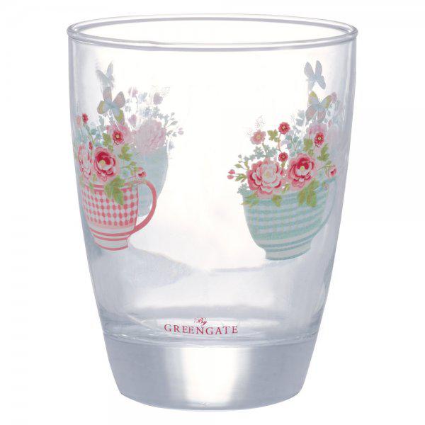Water glass Alma Flowers White from Greengate