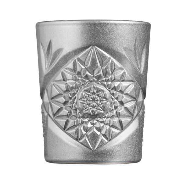 Water glass, juice glass, whiskey glass, Hobstar silver made of crystal glass from Libbey
