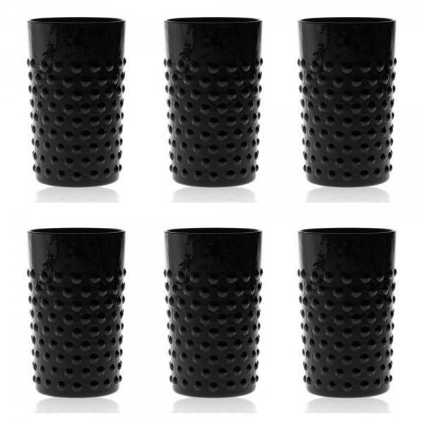 Water Glasses Set Hobnail Tumblers Black Klimchi Studio