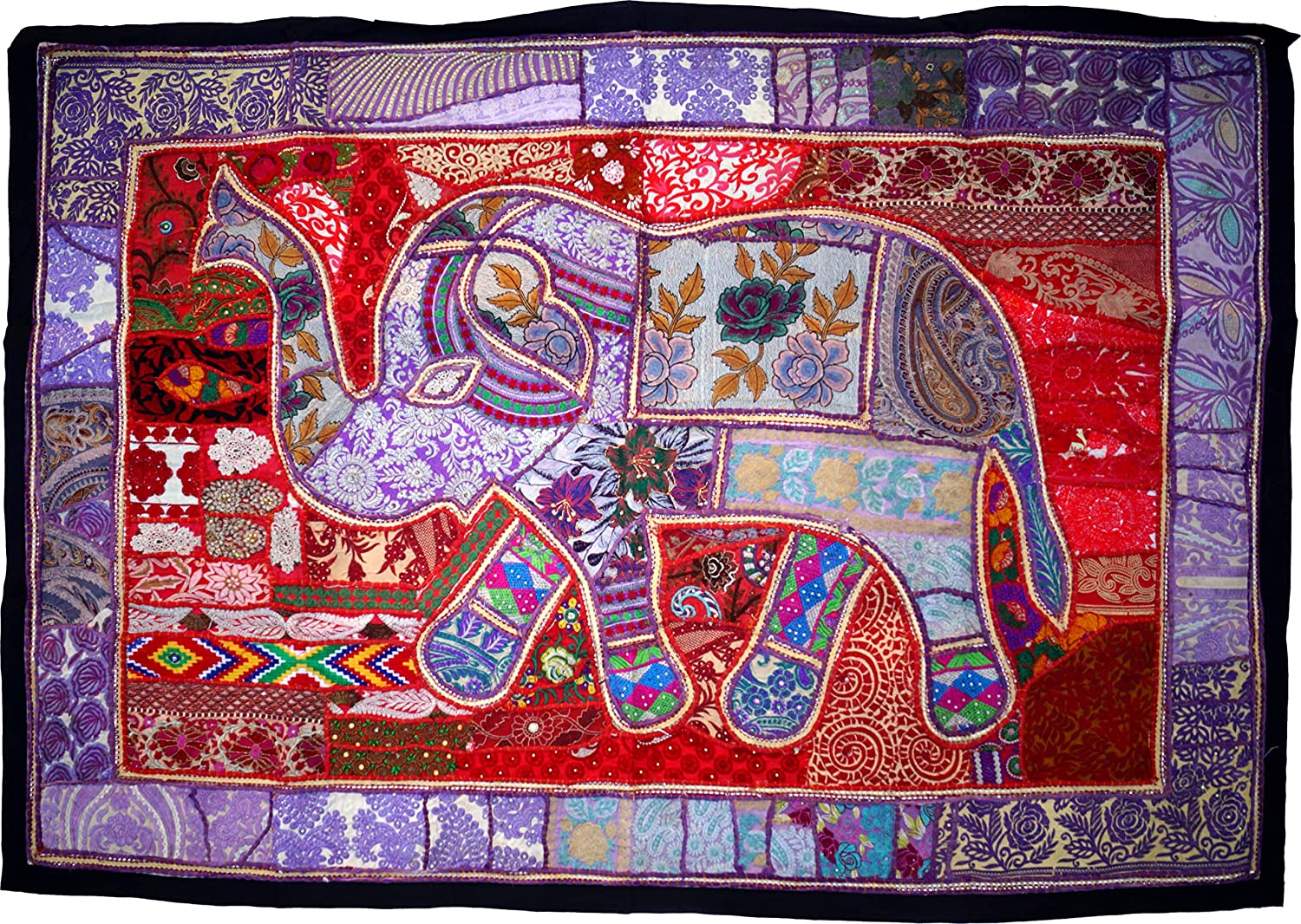 GURU SHOP Indian Tapestry Patchwork Wall Hanging, Single Piece 150 x 100 cm