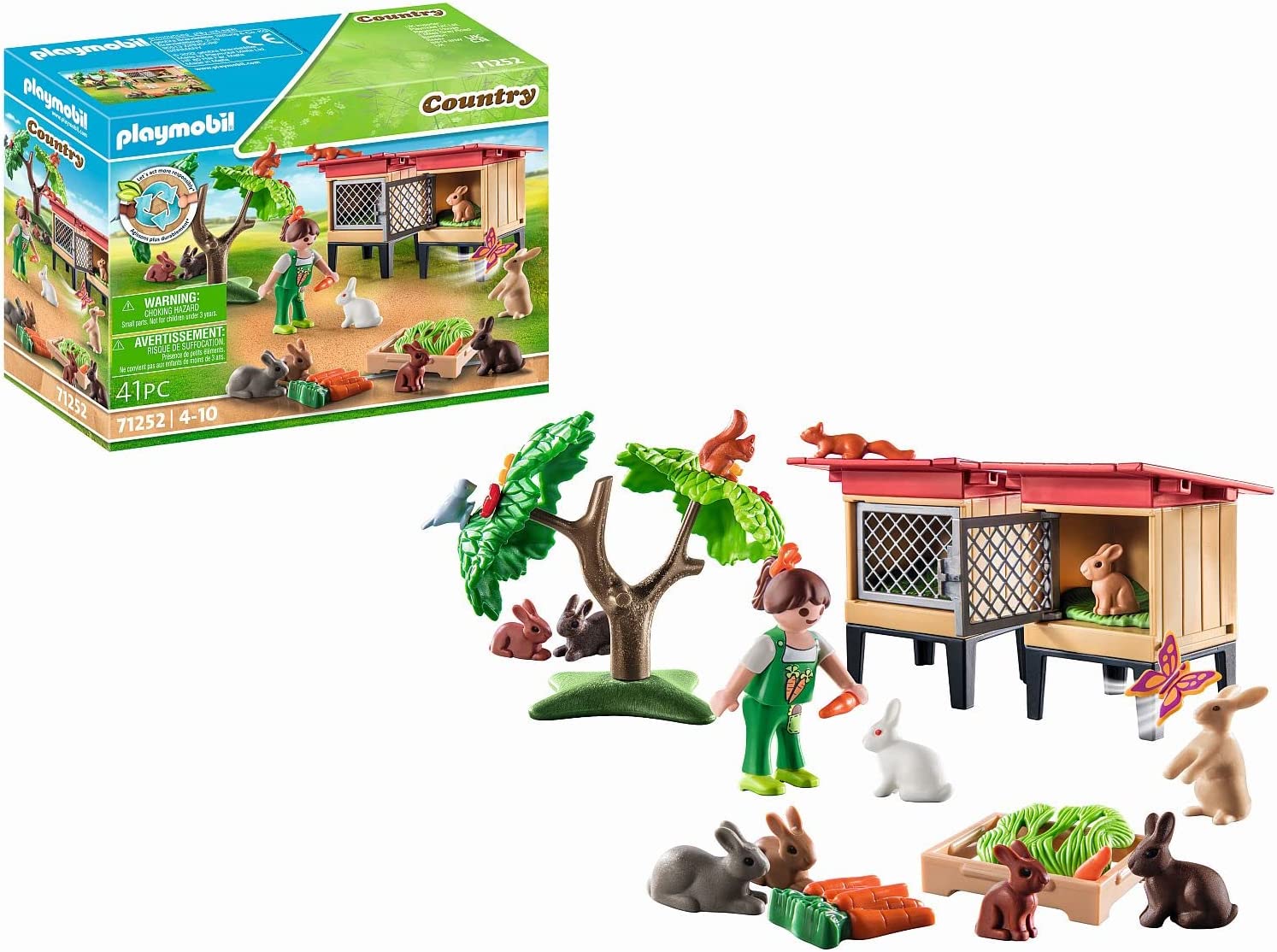 Playmobil Country 71252 Organic Farm Animals Sustainable Toy for Children Aged 4 Years and Up