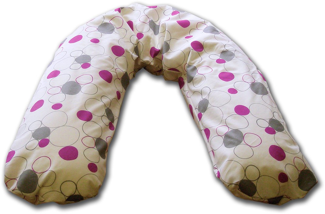 CorpoMed 96059 Set: Maxi Breastfeeding Pillow with Cover Design Rondel 194 x 35 cm White