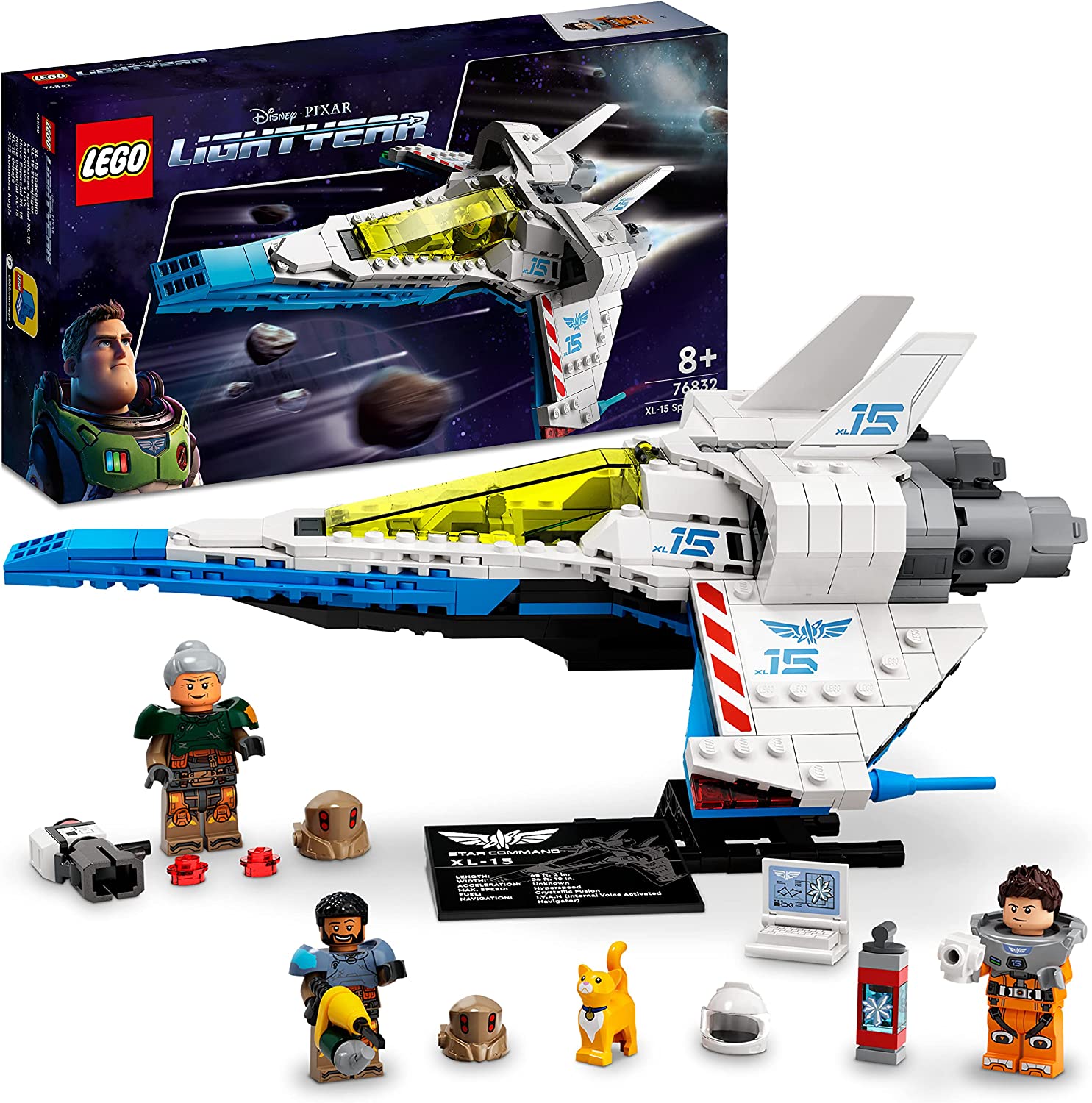 LEGO 76832 Disney and Pixar\'s Lightyear XL 15 Star Hunter Space Building Toy for Children Aged 8 and Up Includes Spaceship and Buzz Mini Figure
