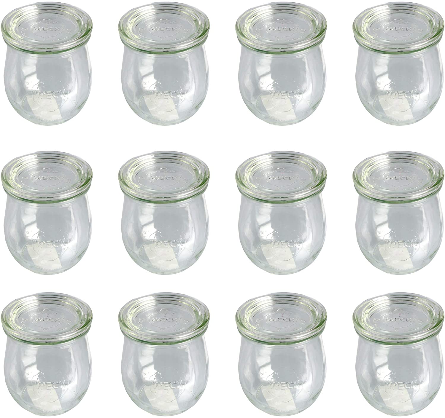 Weck Mini Tulip Preserving Jar, Capacity 220 ml, Diameter / Height: 60 / 80 mm, Set of 12