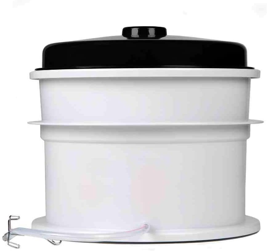 Rodri juice winner combination, juicer attachment for preserving cookers from 35 cm Ø, with lid, juice collecting container made of robust all-plastic, fruit basket with hose set