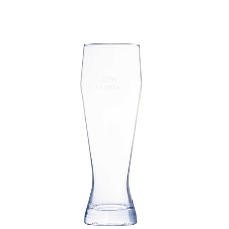 Wheat beer glass small Bavaria 45 cl with filling line 0.3 ltr. |-|, contents: 450 ml, H: 200 mm, D: 73 mm