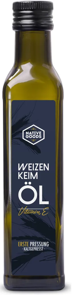 Weizenkeimöl 250 ml | 100% naturrein | 1. Kaltpressung | enthält Vitamin E | native goods
