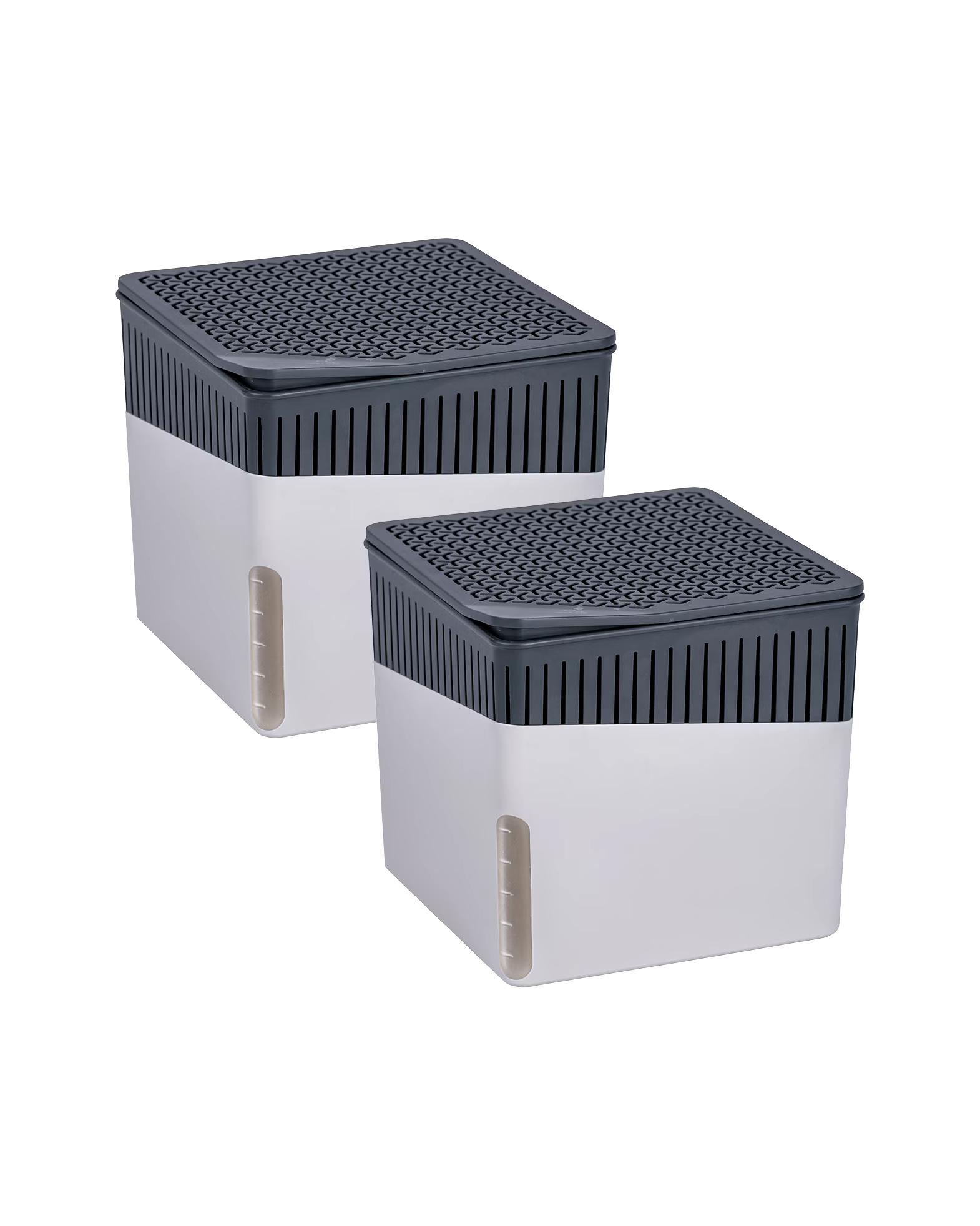 WENKO Decoration Room Dehumidifier Mod. Cube, Gray, 500 g, Set of 2