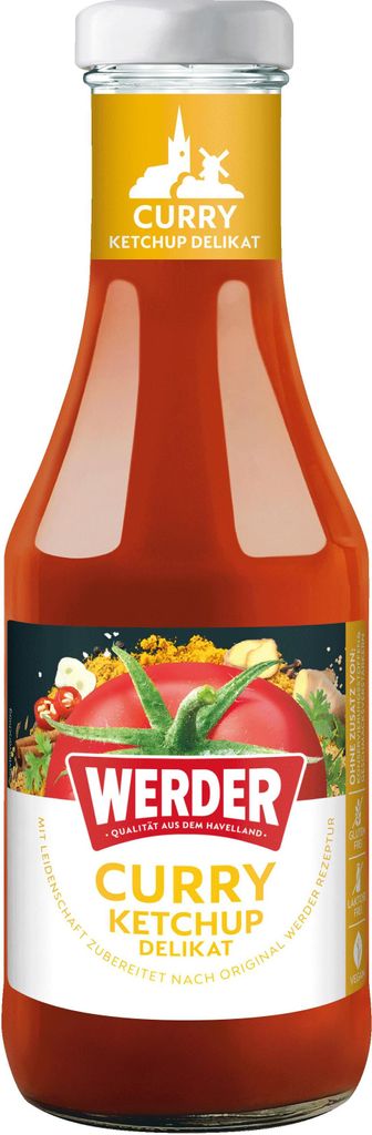 Werder Curry Ketchup Delikat 450 ml Glasflasche Wurst Feinkost Grillen BBQ