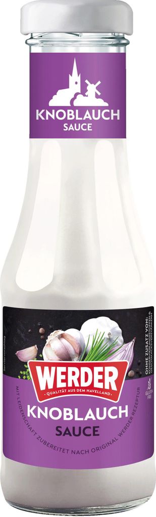 Werder Knoblauch Sauce 250 ml Glasflasche Feinkost Grillen BBQ Ketchup