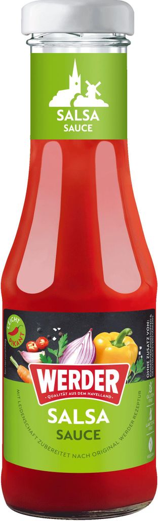 Werder Salsa Sauce 250 ml Glasflasche Feinkost Grillen BBQ Ketchup