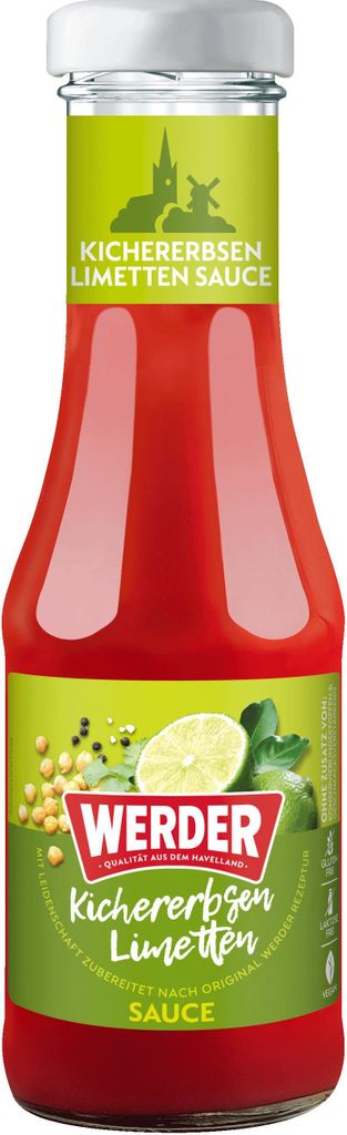 Werder Sauce Chickpeas Limes 250 ml Glass Bottle Delicatessen Grilling BBQ Ketchup