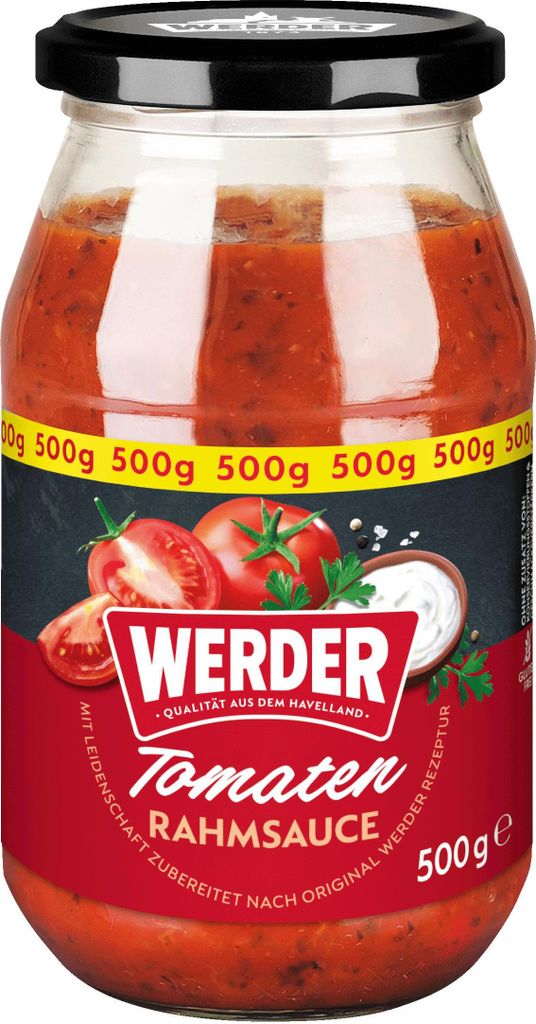 Werder Tomato Cream Sauce 500g Jar Delicatessen Pasta Grilling BBQ Ketchup