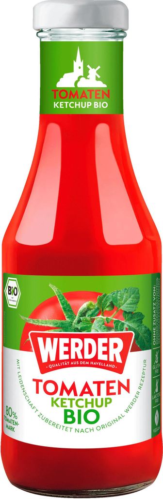 WerderTomaten Ketchup 450 ml Glasflasche Feinkost Grillen BBQ Wurst Saucen