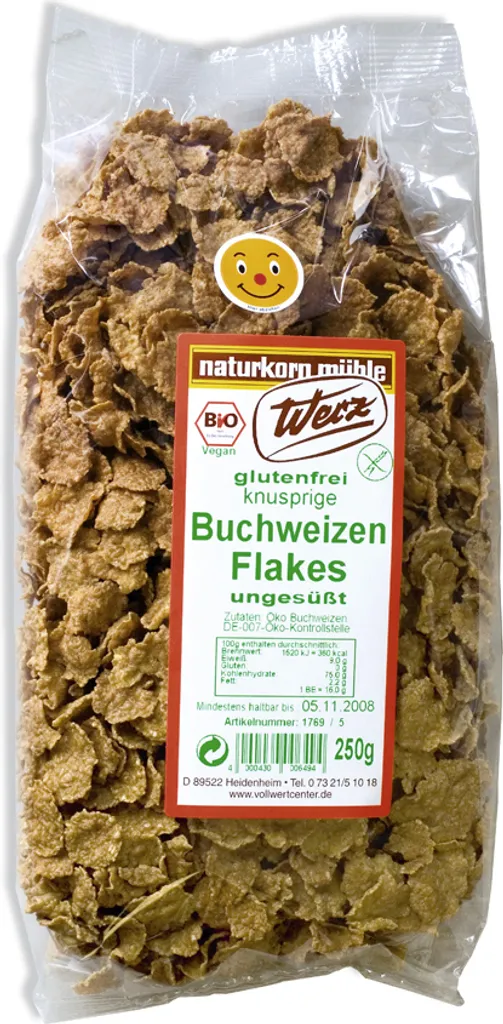 Werz -Buchweizen-Vollkorn-Flakes 250g vegan, glutenfrei
