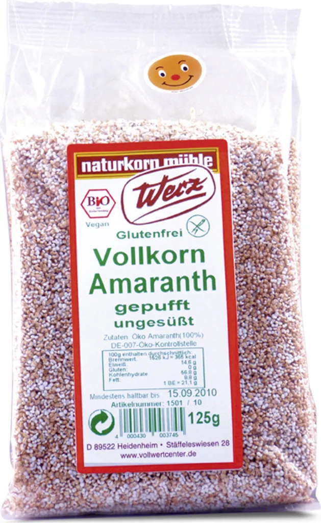 Werz Vollkorn Amaranth gepufft glutenfrei -- 125g